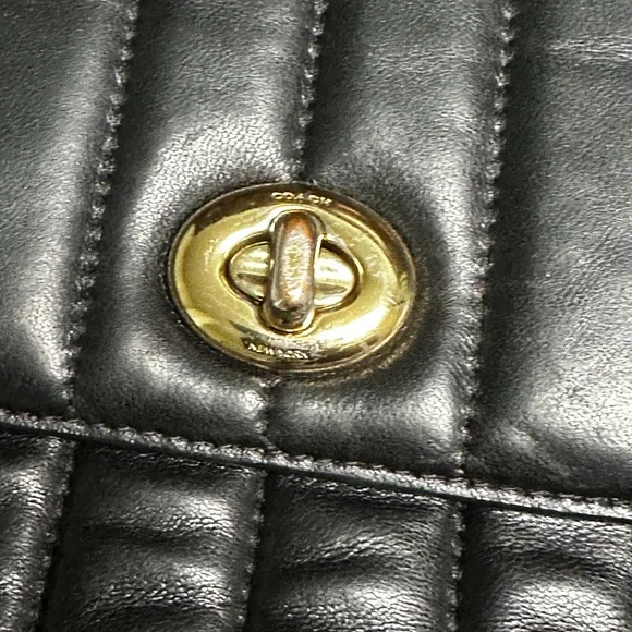 Coach Black Quilted Leather Shoulder Bag - Picture 3 of 7